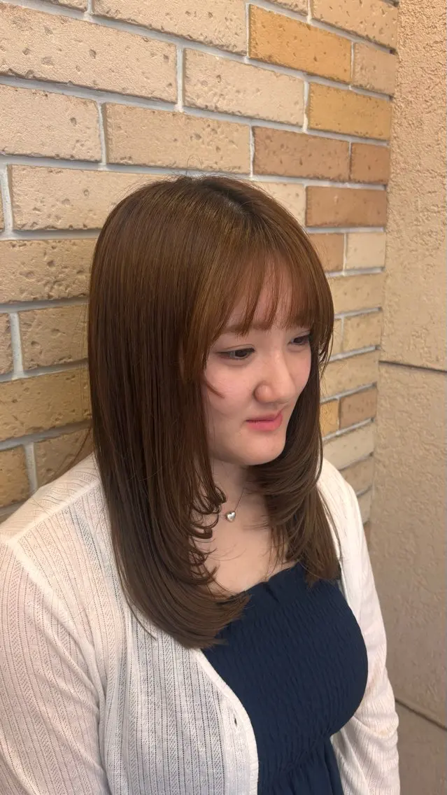 セミロング 艶カラー 髪質改善 🍓苺奈のヘアスタイル