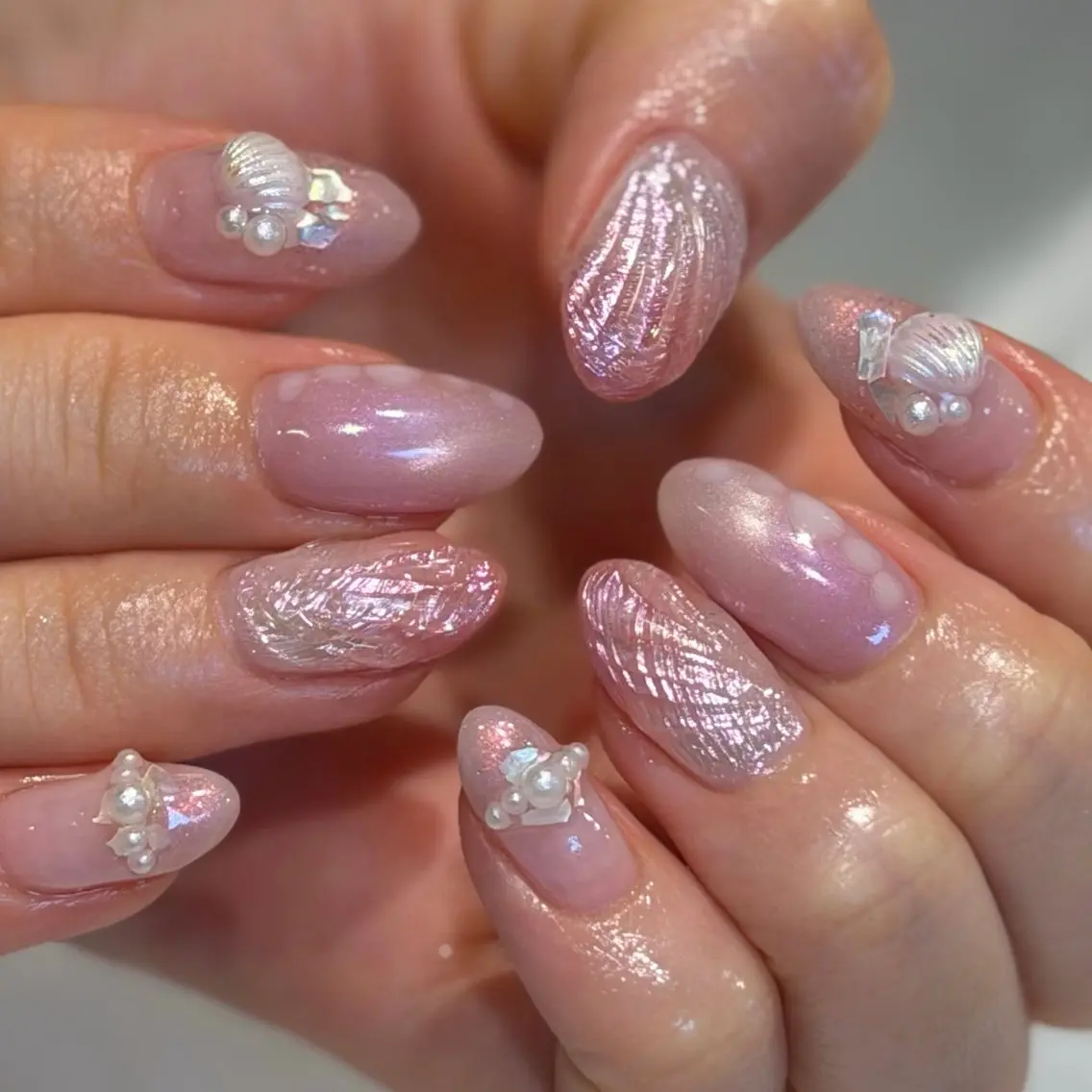 ネイル アートネイル 夏ネイル yume 🎀大人ガーリー🎀のネイルデザイン