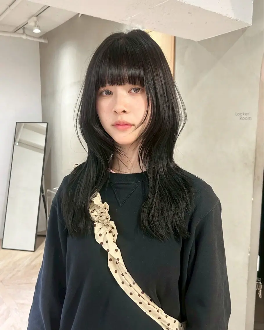 セミロング カラー 透明感カラー カット ヘアカラー トリートメント レイヤー/縮毛矯正/ 暖色/mao🎀のヘアスタイル