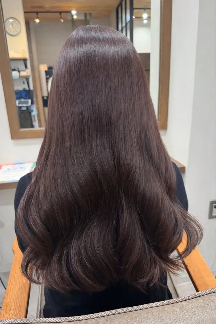 ロング ヘアカラー トリートメント 難波 茜のヘアスタイル