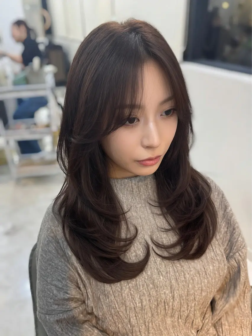 ロング カット ヘアカラー トリートメント 中屋 光貴のヘアスタイル