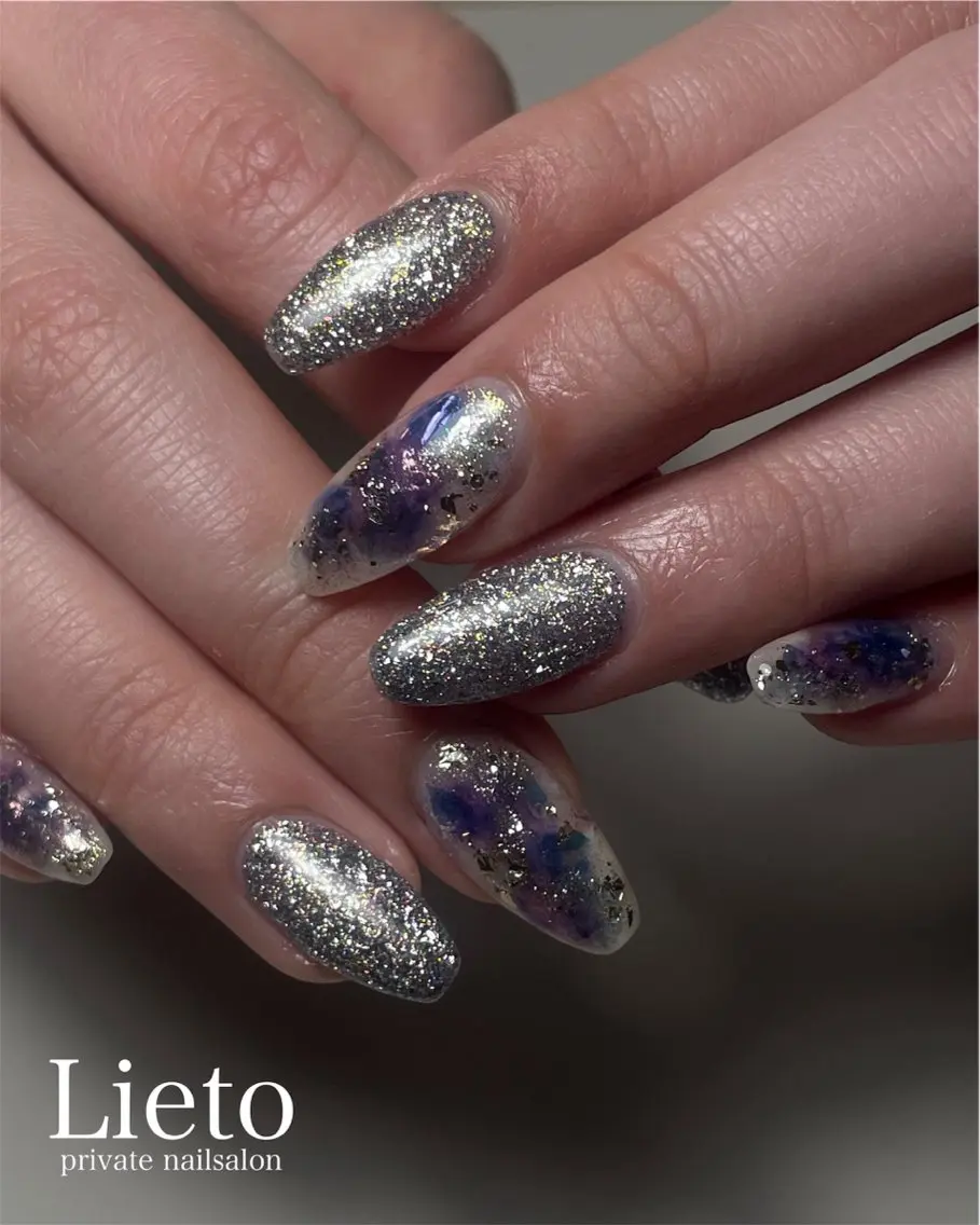 ネイル マグネットネイル ニュアンスネイル ワンホンネイル nailsalon Lietoのネイルデザイン