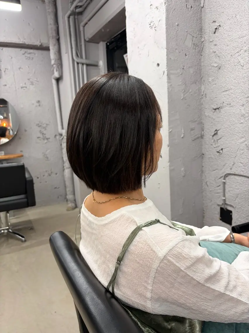 ショート 縮毛矯正 カット 縮毛矯正 en 岩立朱栞🕊️のヘアスタイル
