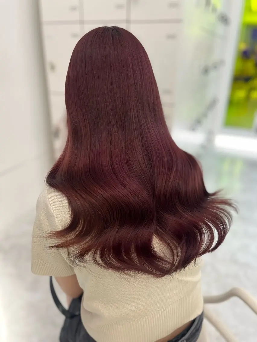 ロング カット ヘアカラー トリートメント 🍒韓国暖色ヘア NO.1🍒🪽のヘアスタイル