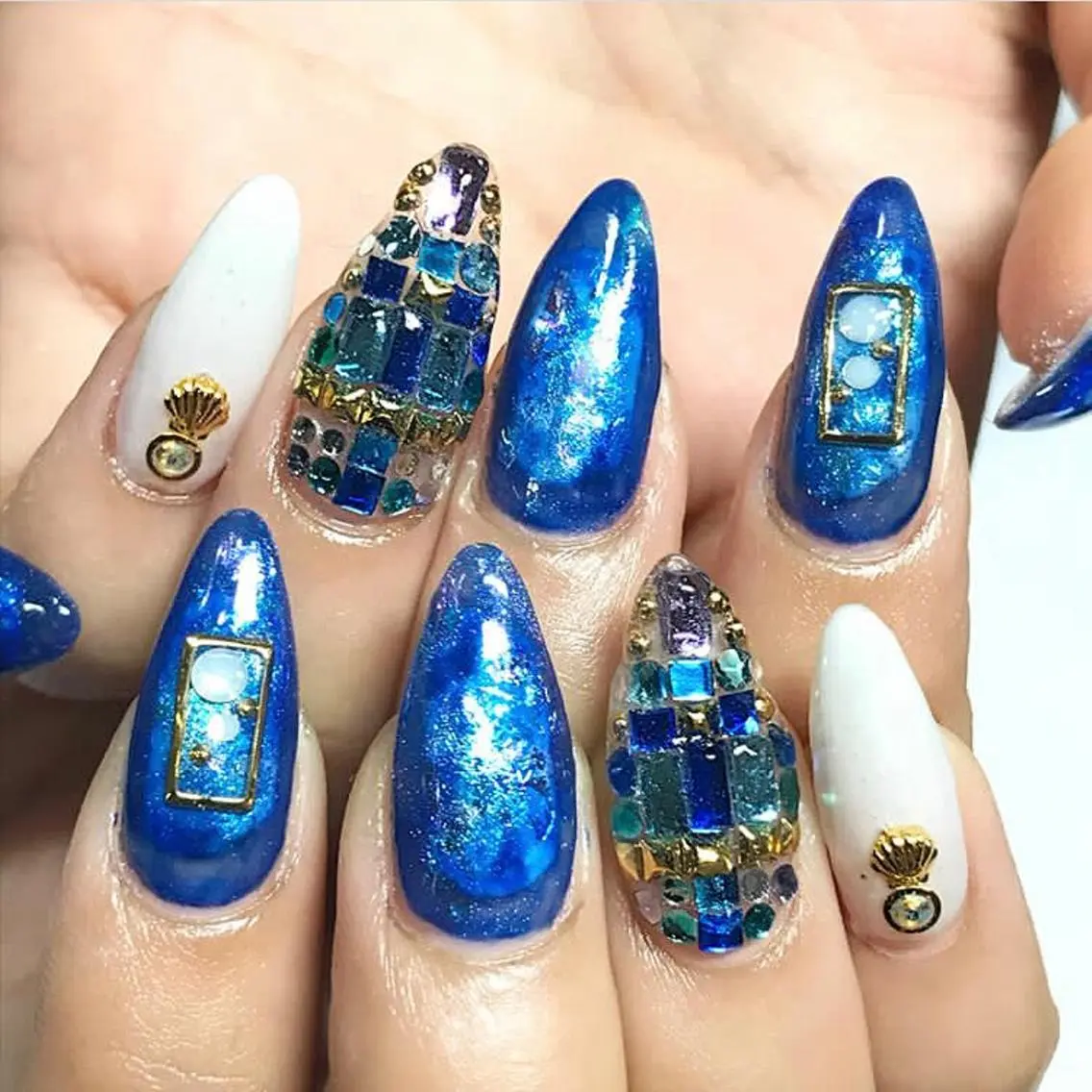 ネイル スカルプネイル 渋谷/チップ長さ出し 👑アプレgel-xのネイルデザイン
