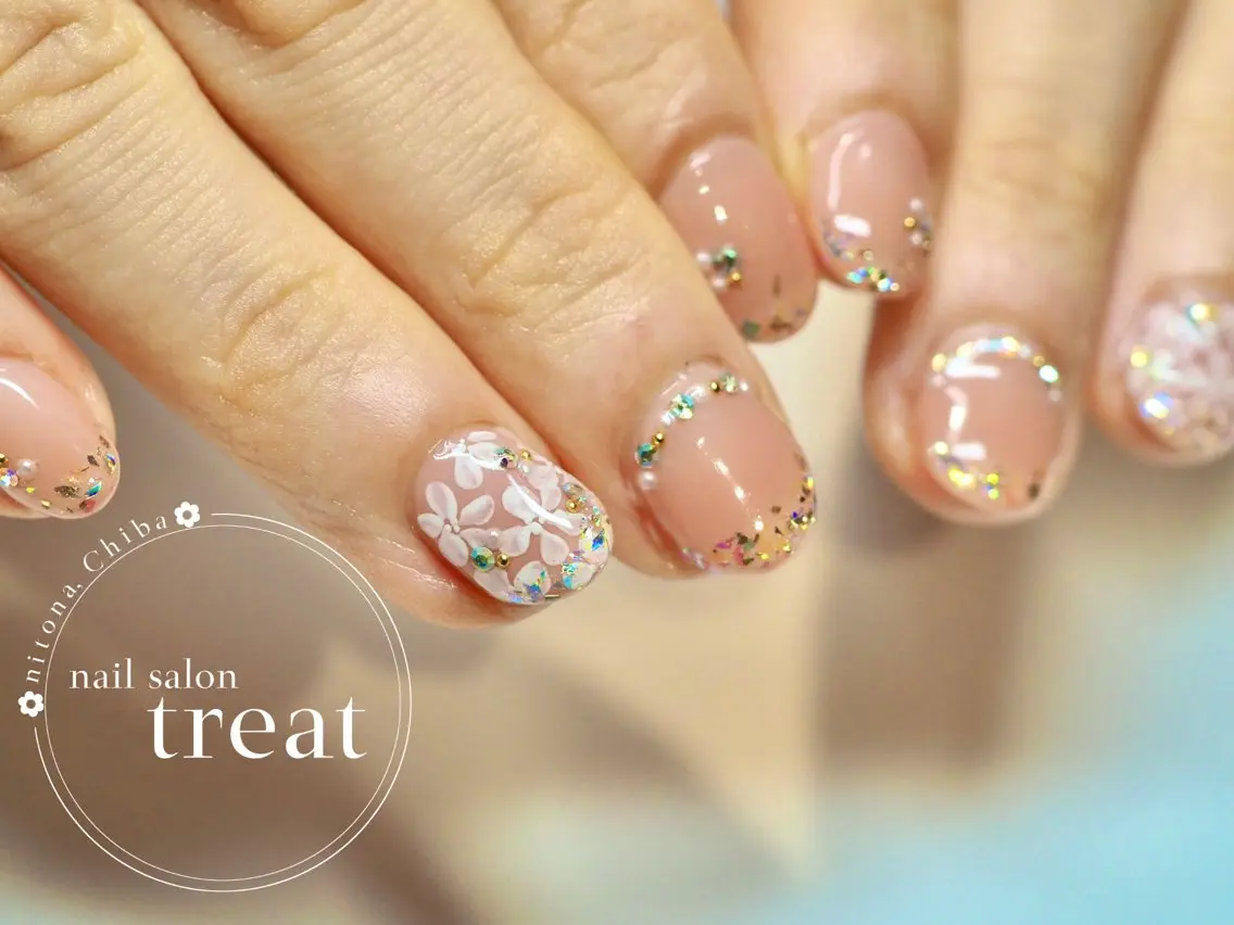 ネイル アートネイル フラワーネイル nail salon treat あいのネイルデザイン