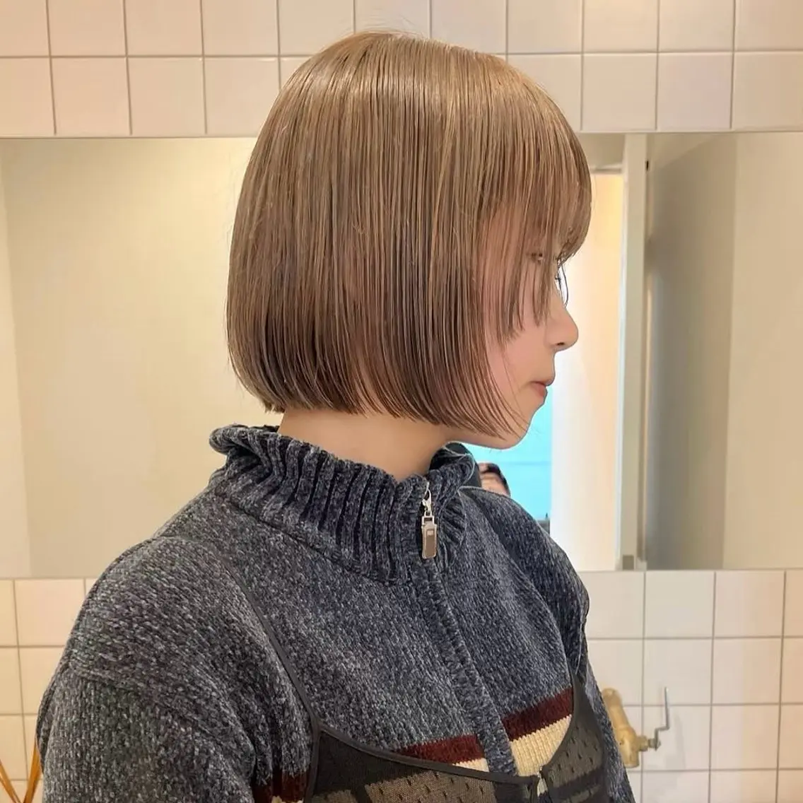 ショート カラー ハイトーンカラー ボブ ヘアカラー カットモデル yumekaのヘアスタイル