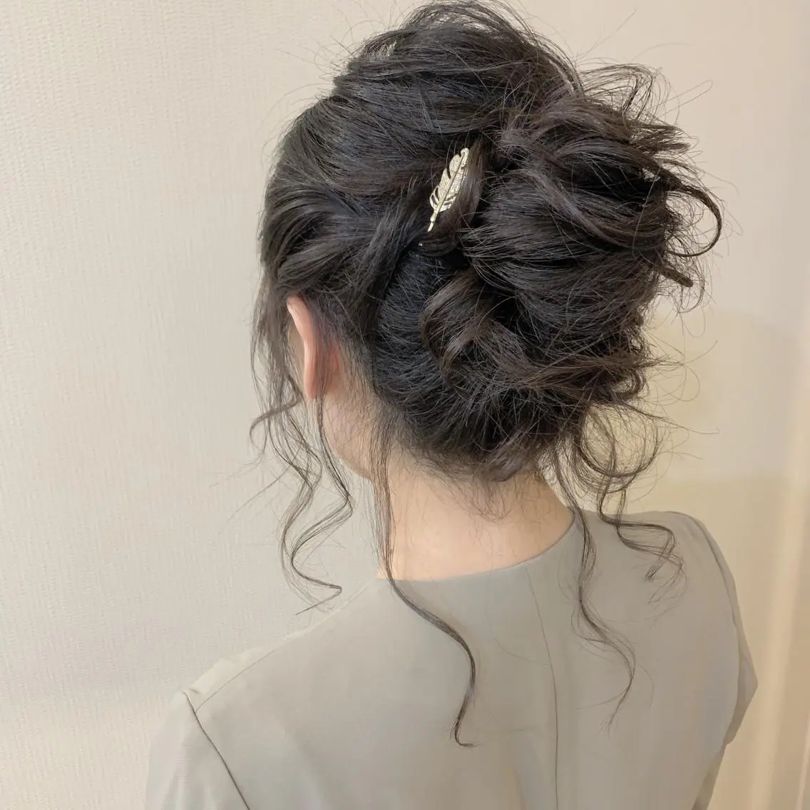 ミディアム カラー ヘアアレンジ お団子ヘア ヘアセット Aloa透明感ヘア ♡kanami♡のヘアスタイル