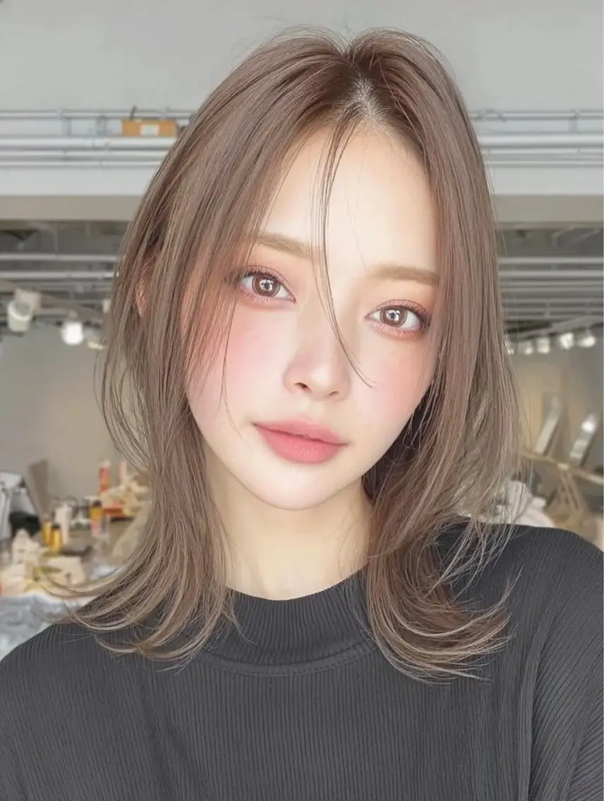 ミディアム 永瀬 恵のヘアスタイル