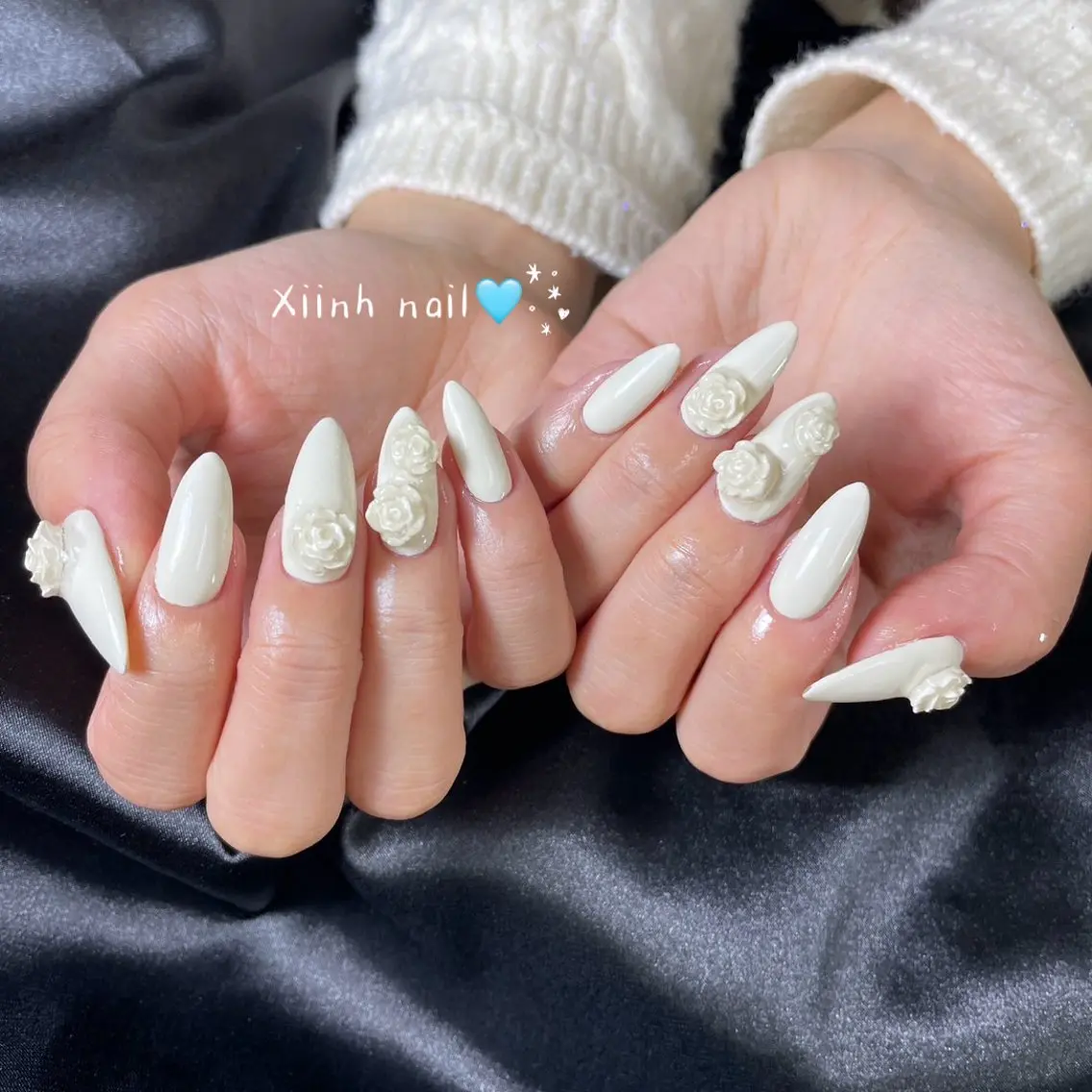 ネイル ブラウン チークネイル 桜ネイル 長さ出し フットネイル ハンドネイル XIINH NAIL SALONのネイルデザイン