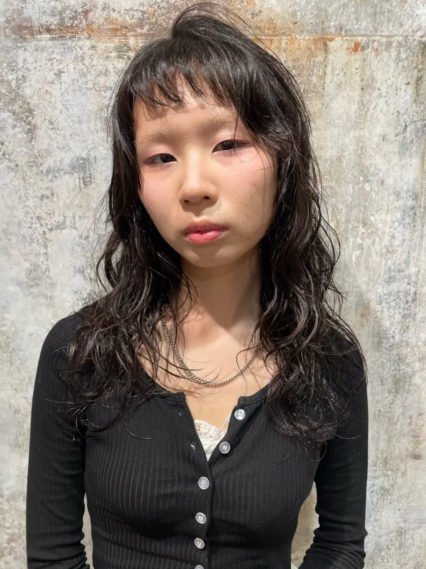ロング パーマ ボブ ウルフカット スパイラルパーマ 【お洒落パーマ】 Elme　肥塚康汰郎のヘアスタイル