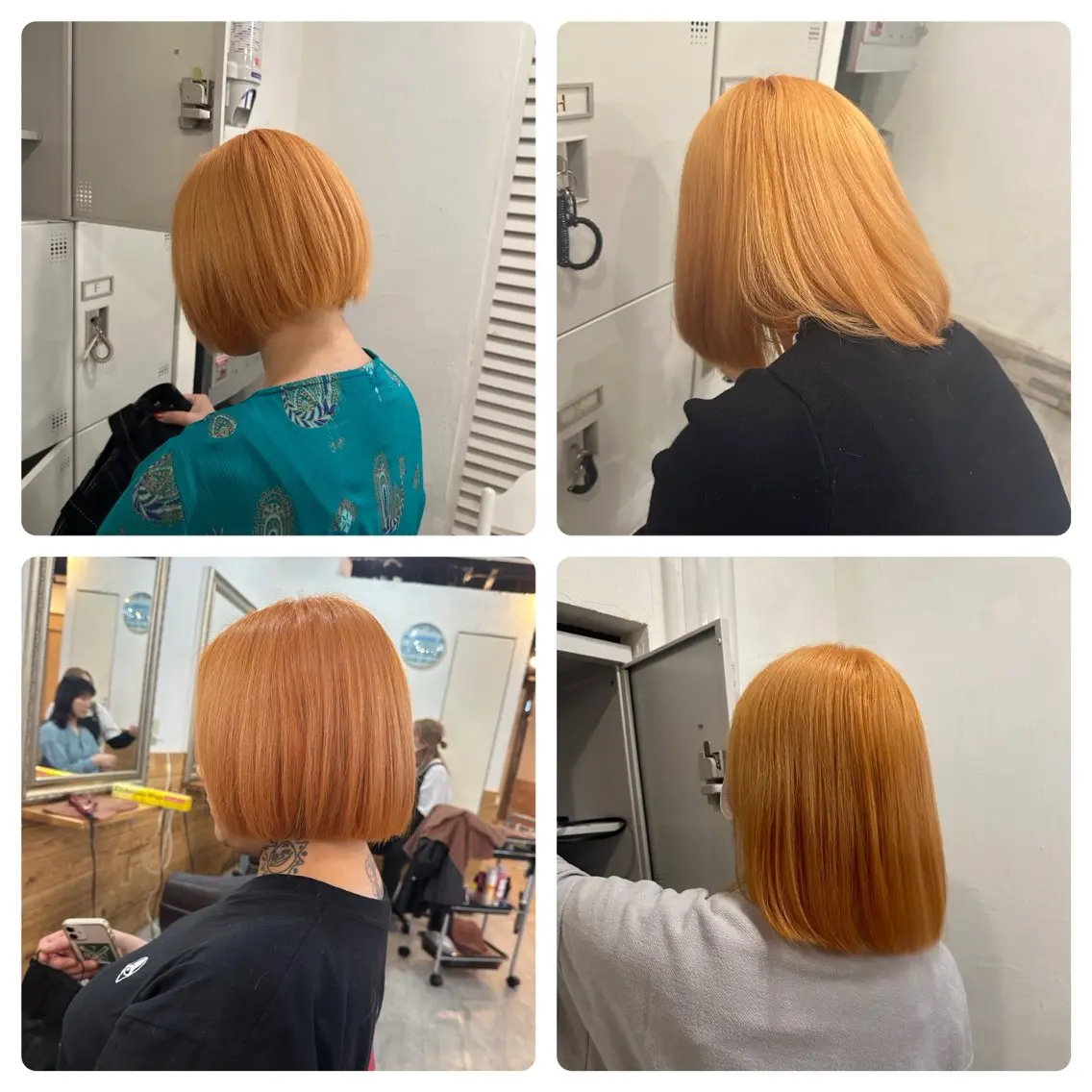 ショート カラー ショートボブ バレイヤージュ ブリーチ ダブルカラー オレンジ ヘアカラー トリートメント 髪質改善&ブリーチ 伊勢 祐一郎のヘアスタイル