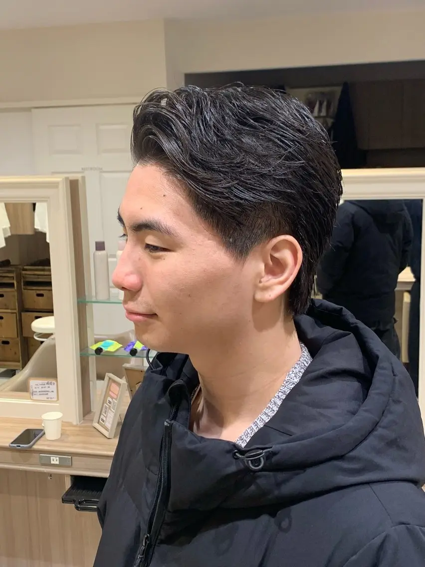 メンズ オールバック ビジネス カットパーマ募集中 クサカハルトのヘアスタイル