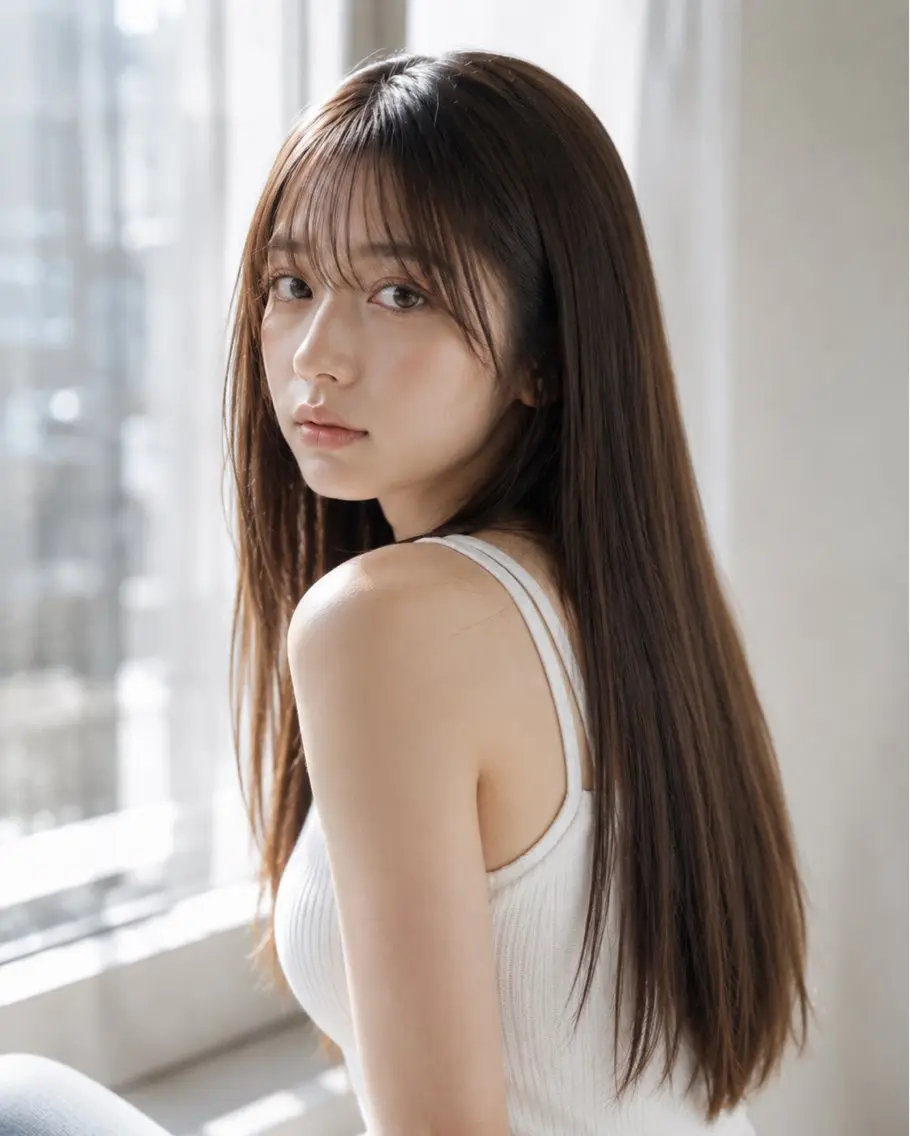 ロング 髪質改善 縮毛矯正 鞍馬口Allergo 井上健太のヘアスタイル