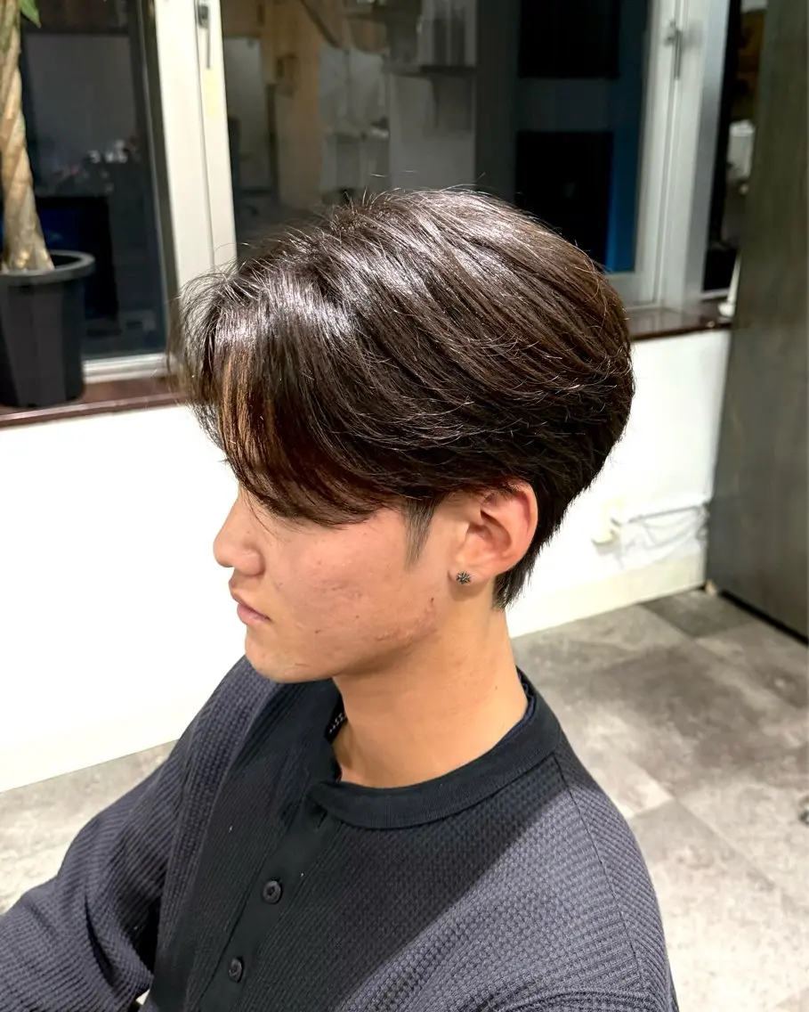 パーマ メンズ センターパート メンズ韓国風 est-r. Shionのヘアスタイル