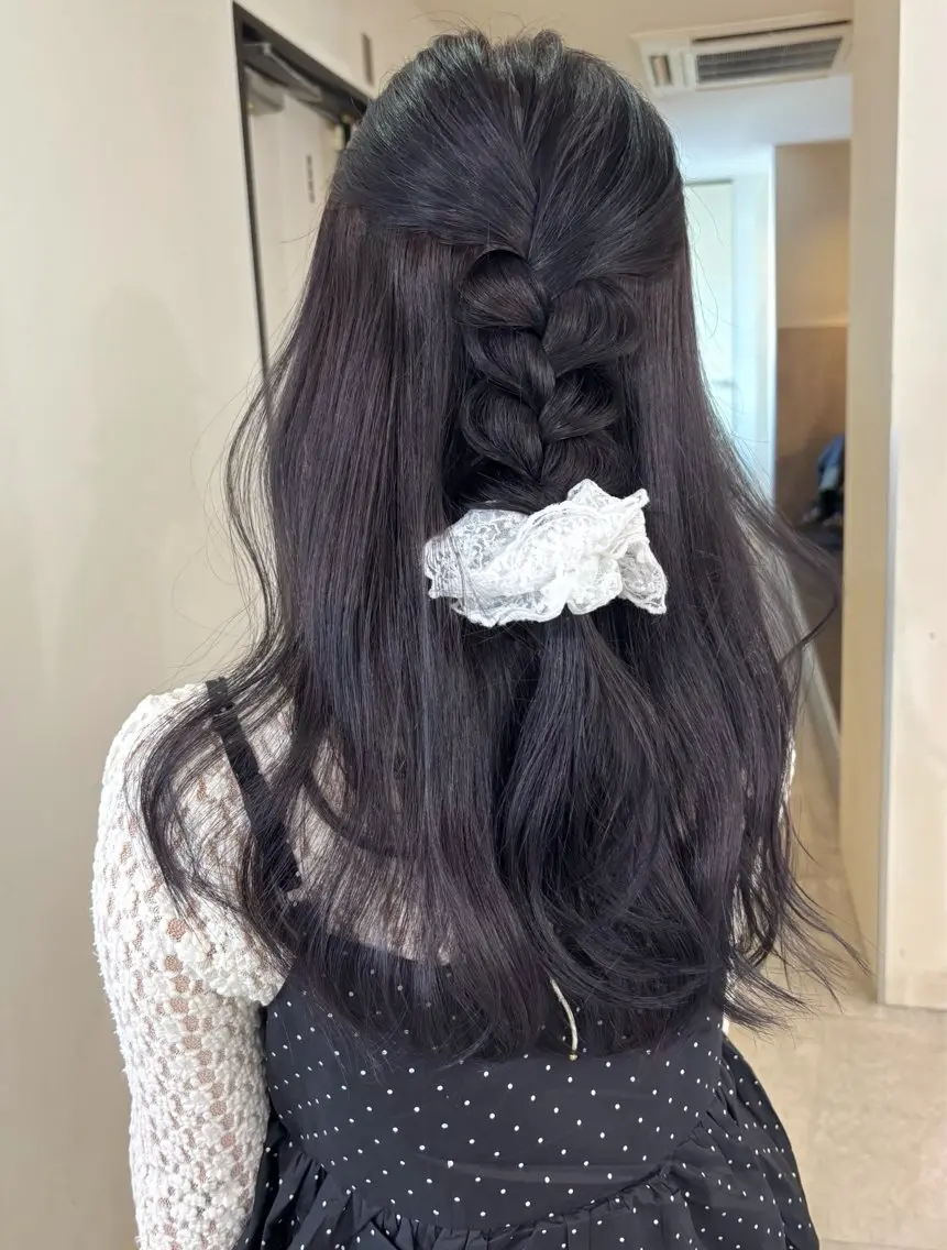 ロング カラー ブリーチ ダブルカラー ブリーチなしカラー カット ヘアカラー mizuki/ピンク ベージュ.レイヤーのヘアスタイル