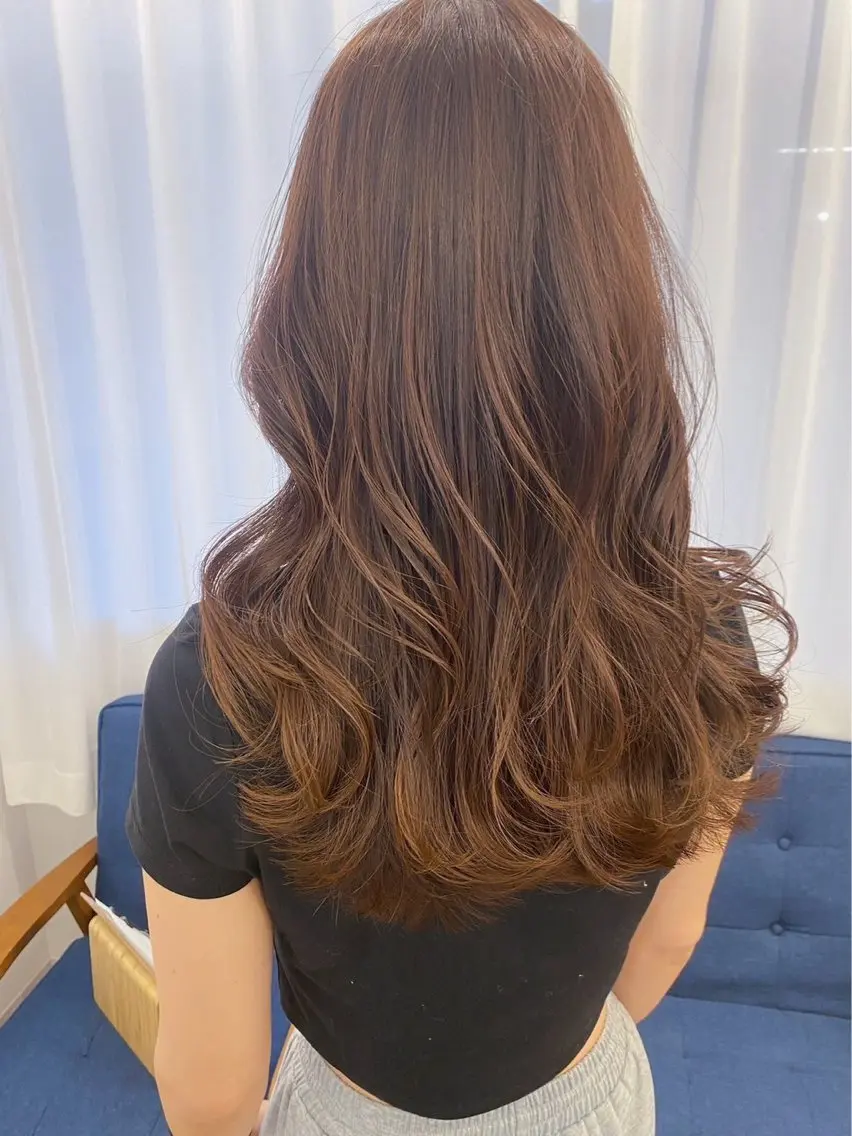 ロング カラー ヘアカラー トリートメント 髪質改善 ANs. りこのヘアスタイル
