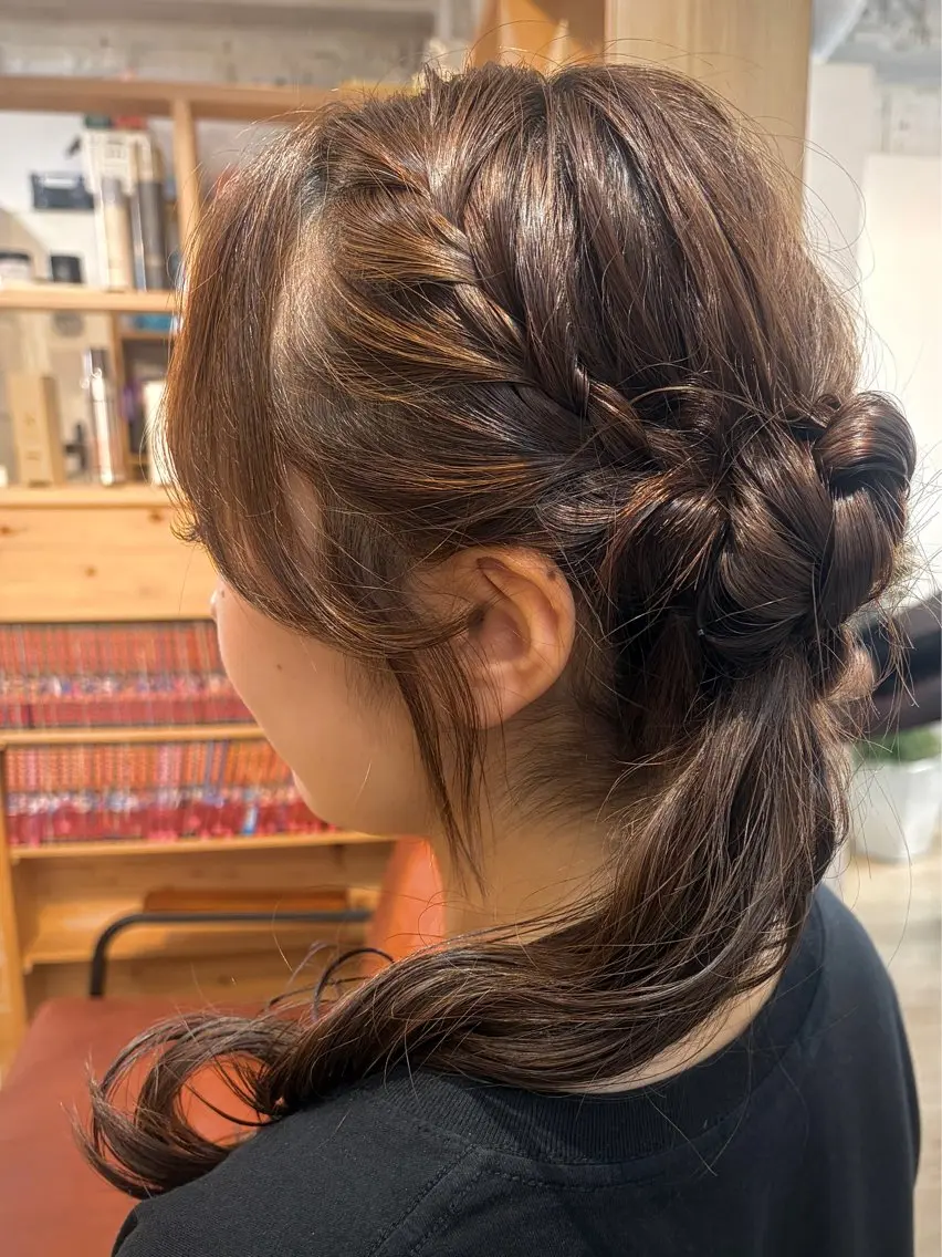 ロング ヘアアレンジ ハーフアップ ポニーテール 結婚式・ブライダル ヘアセット cana 札幌レイヤースタイルのヘアスタイル