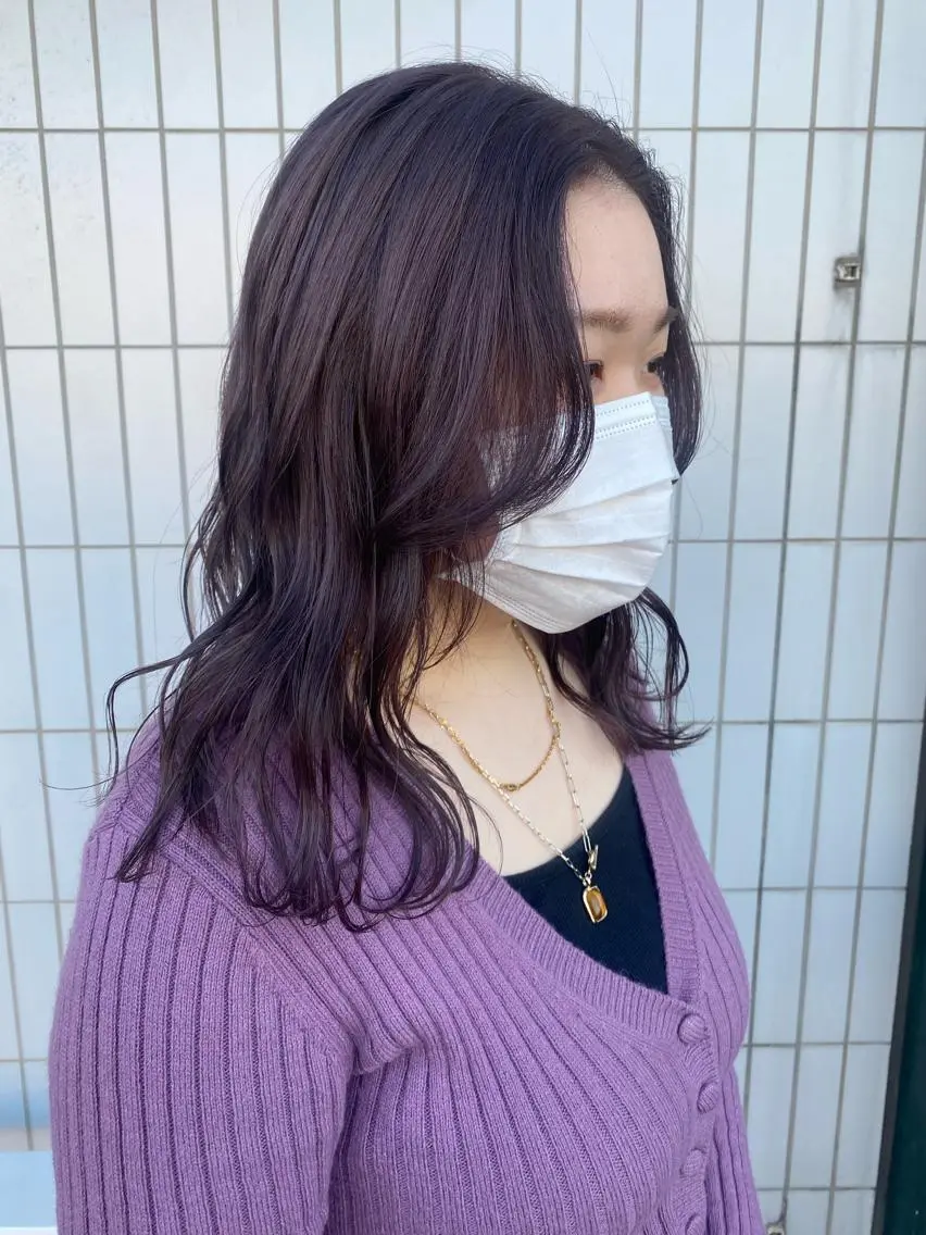 ブリーチしないWカラーパープル系の写真