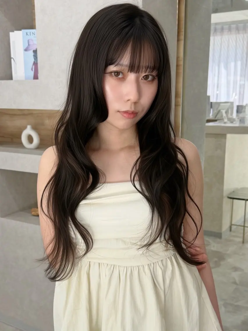 ロング チョコレートブラウン トリートメント めぐみ/レイヤー🤎 ブリーチなしカラーのヘアスタイル