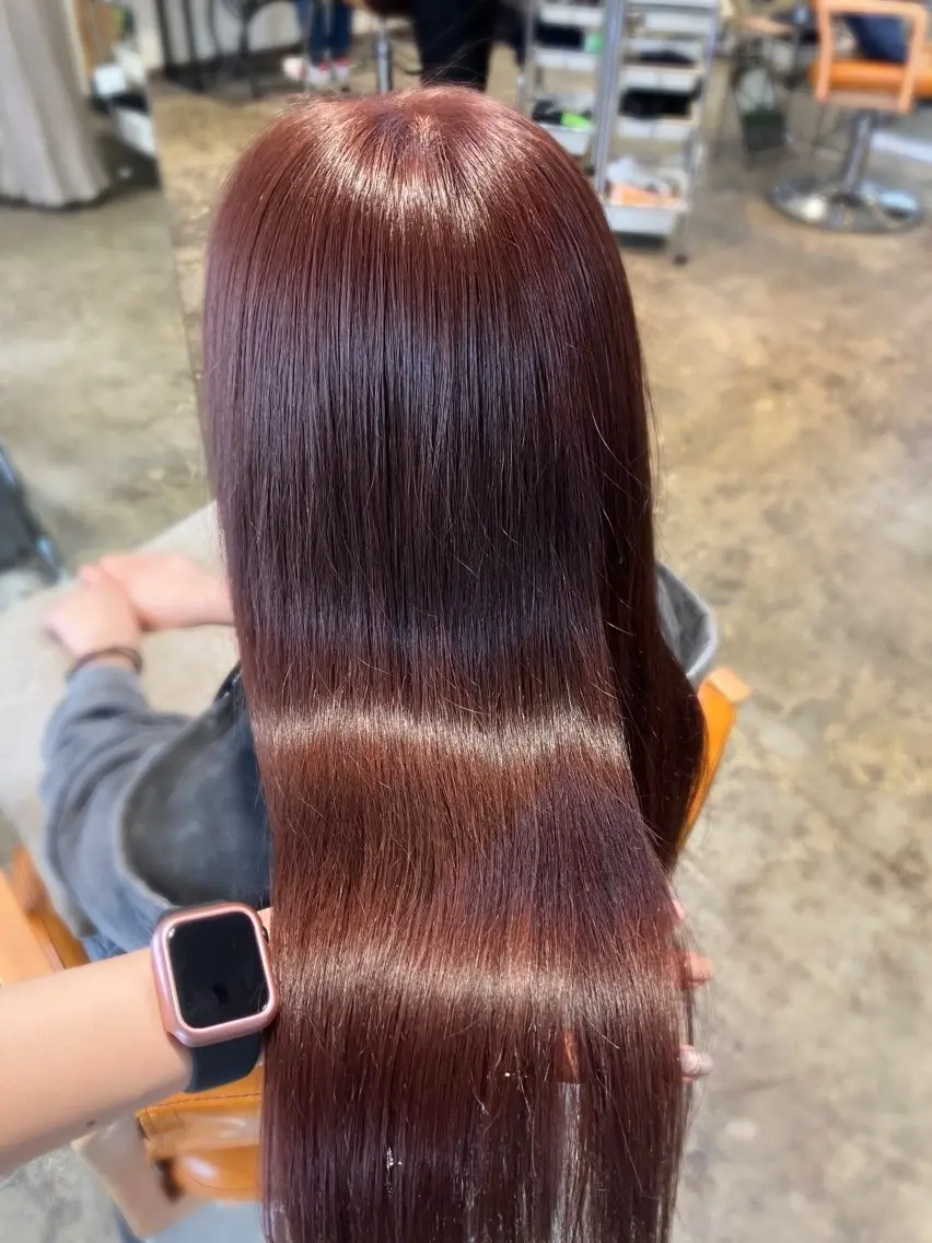 ロング カラー ブラウンカラー レッドカラー レッドブラウン 🫧縮毛矯正支持率 No.1 ほのか🫧のヘアスタイル