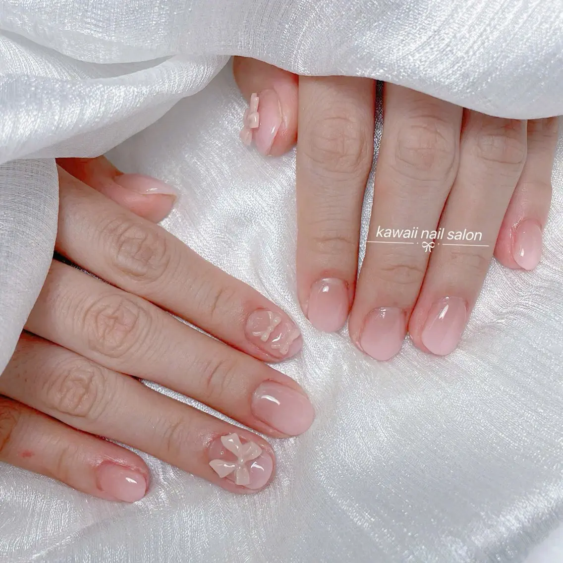 ネイル チークネイル ドット フレンチネイル 韓国ネイル レース Kawaii _Nailのネイルデザイン