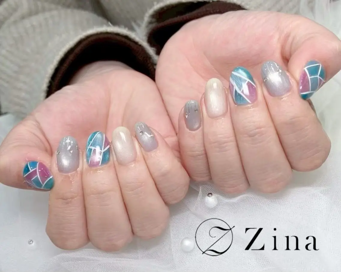 ミディアム ハンドネイル 自爪育成/zina/ KIMIのネイルデザイン