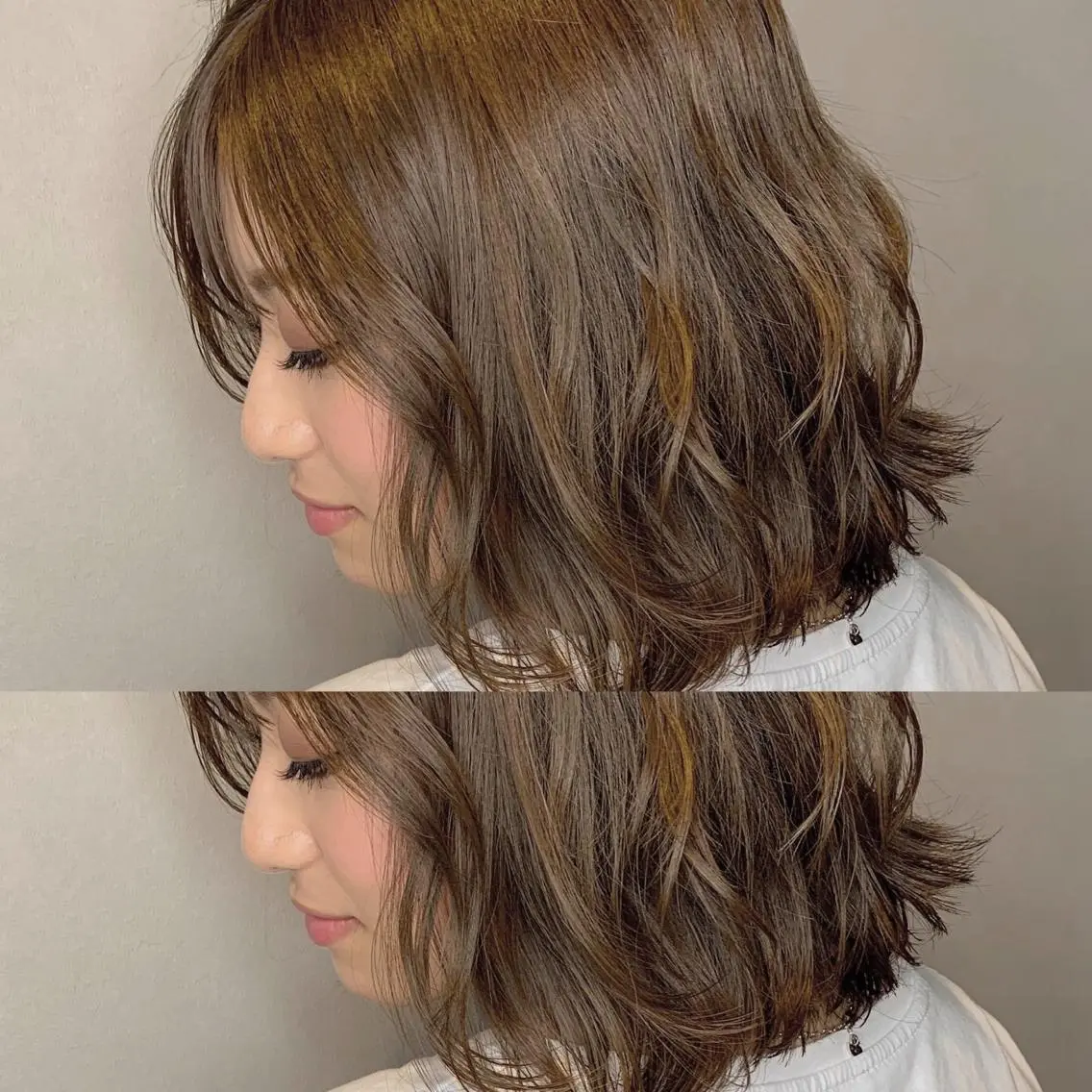ミディアム カラー 澤村 志織のヘアスタイル