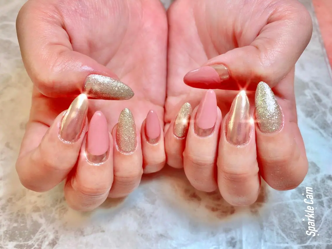 ネイル ミラーネイル ピンク Era nailのネイルデザイン