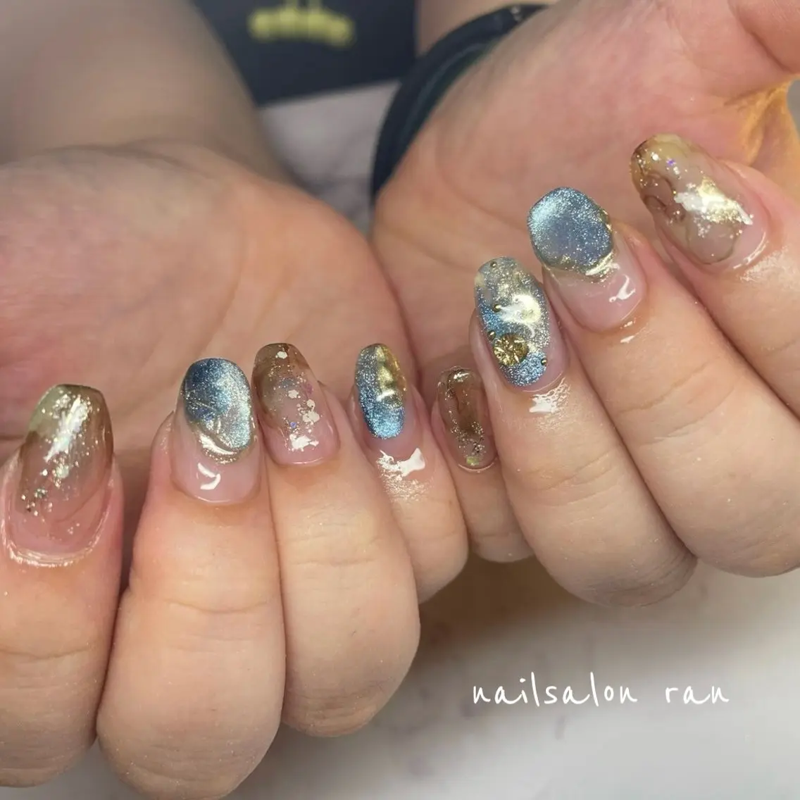 ネイル キラキラネイル マグネットネイル ニュアンスネイル ハンドネイル ハンドケア nailsalon ranのネイルデザイン