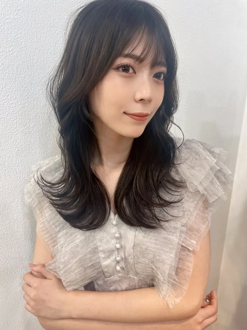 セミロング レイヤーカット カット ヘアカラー トリートメント レイヤーカット 中屋光貴のヘアスタイル