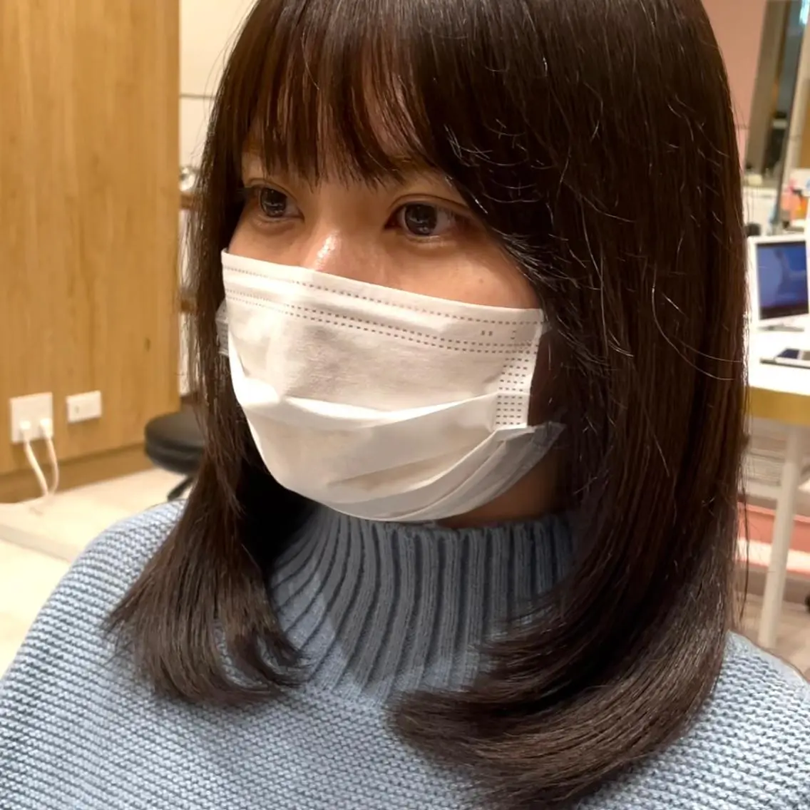 ミディアム レイヤーカット 🤎小顔レイヤー /ベージュ🤎友香のヘアスタイル
