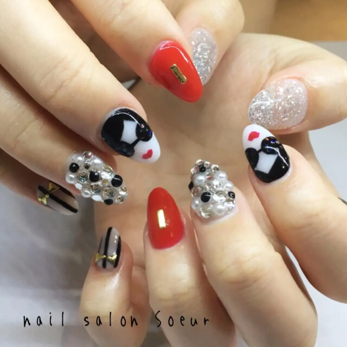 ネイル 持ち込み スカルプネイル ハンドネイル nail salon Soeurのネイルデザイン