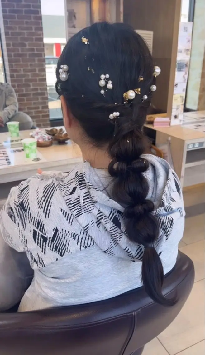 アップスタイルヘアセット🩵✨の写真