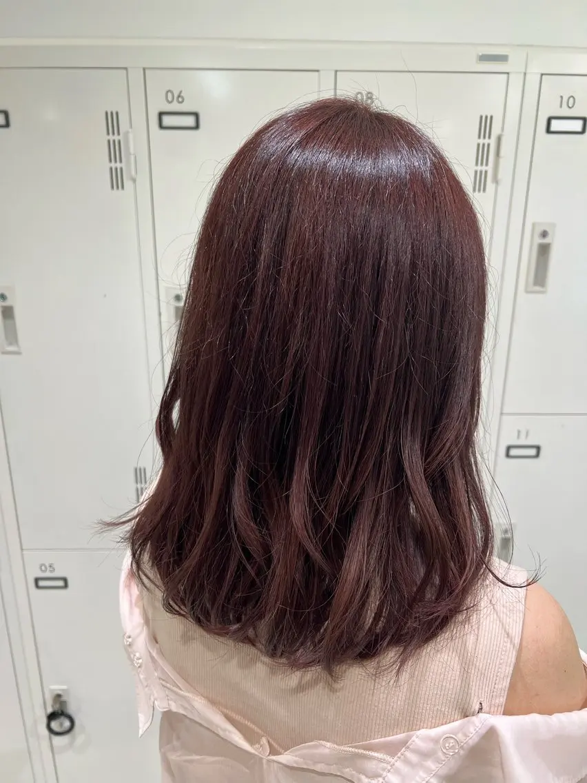セミロング カラー ラベンダーカラー ヘアカラー トリートメント 【暖色カラー特化】 中山由梨のヘアスタイル