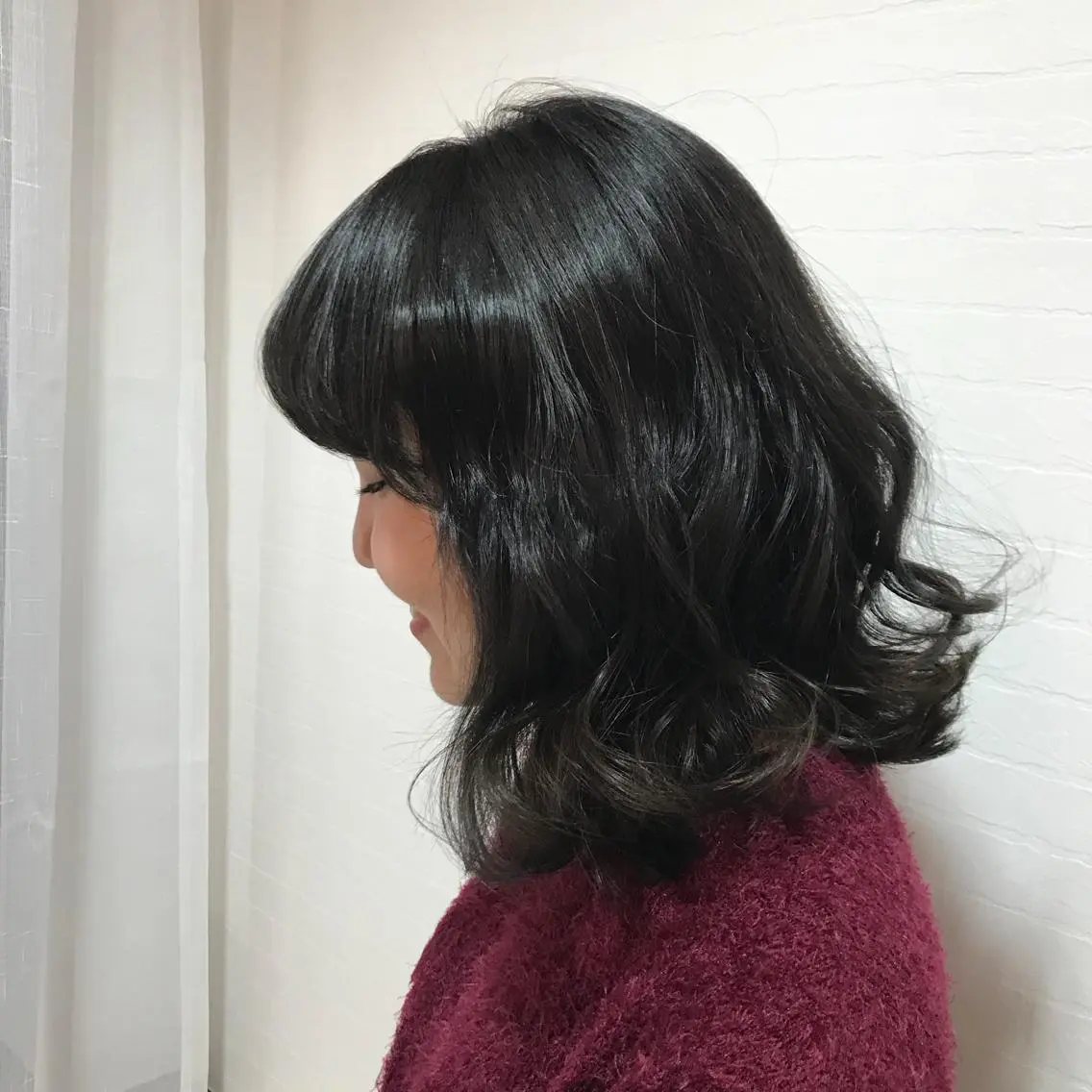 セミロング カラー オリーブ/アッシュ やわらか透明感カラーのヘアスタイル