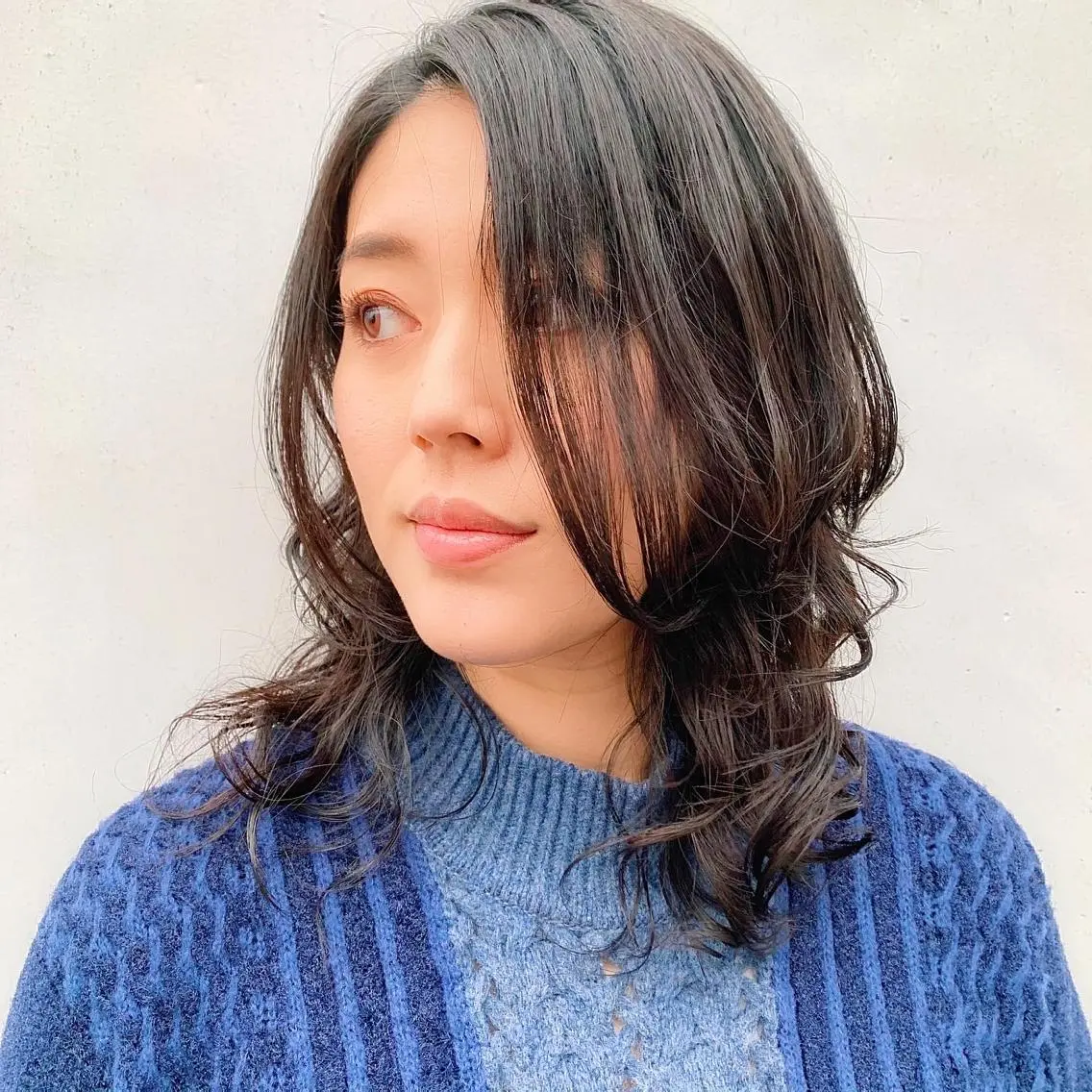 ミディアム パーマ 中川 竜誠のヘアスタイル