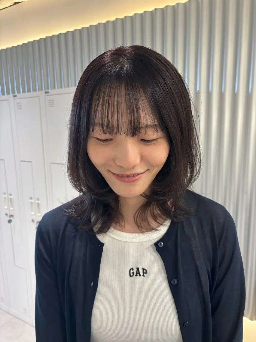 ミディアム カラー パーマ ヘアアレンジ レイヤーカット カット ヘアカラー トリートメント ヘッドスパ ヘアセット 押切 響 のヘアスタイル