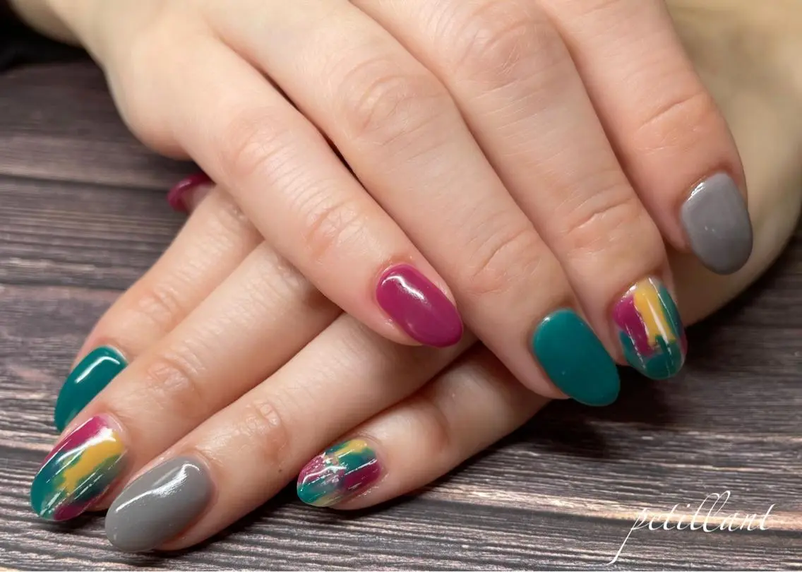 ネイル アートネイル シンプルネイル nail salon petillantのネイルデザイン