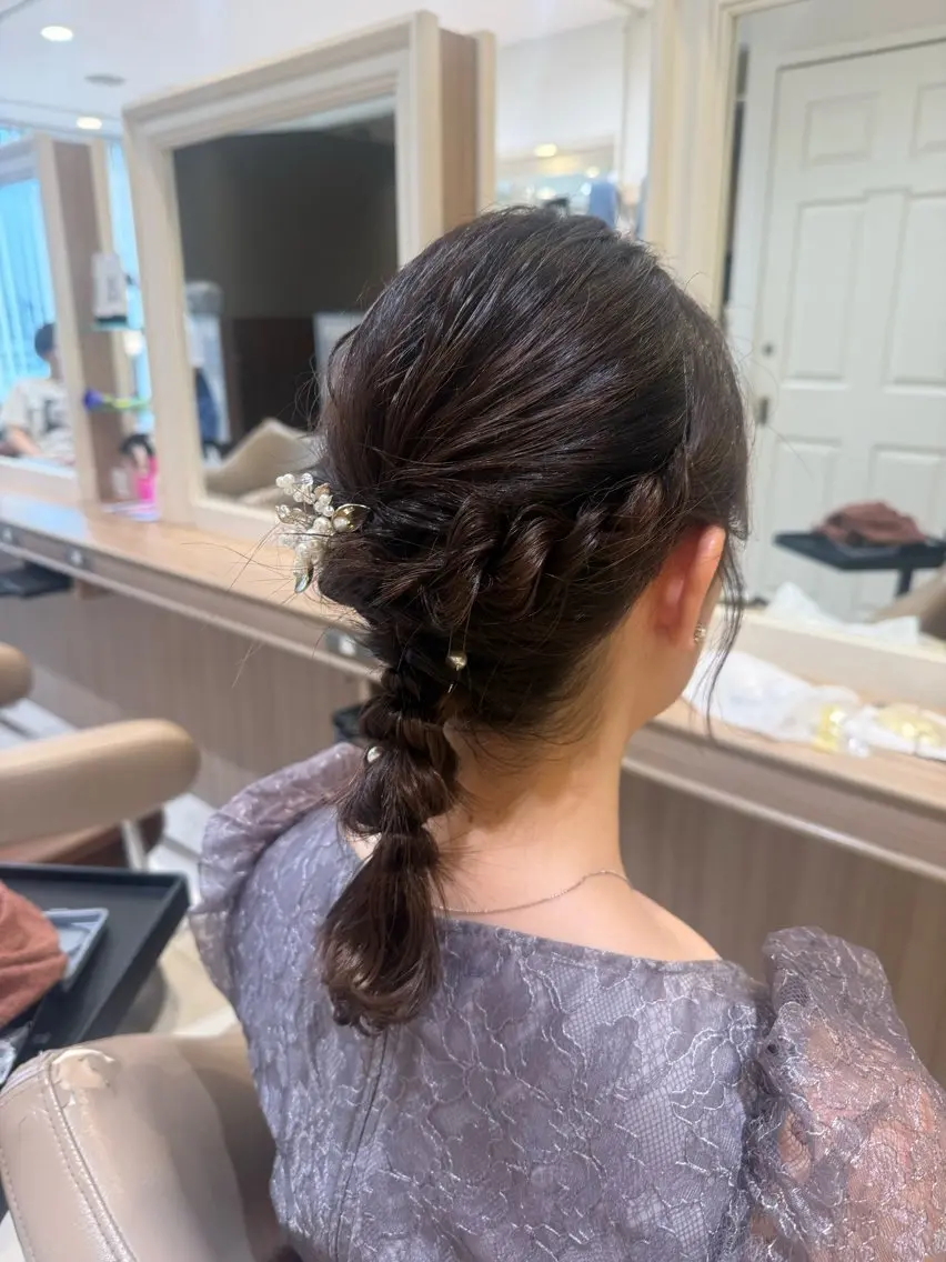 ミディアム ヘアアレンジ ヘアセット 韓国ヘアメイク🎀/ 縮毛矯正✨山本媛香のヘアスタイル