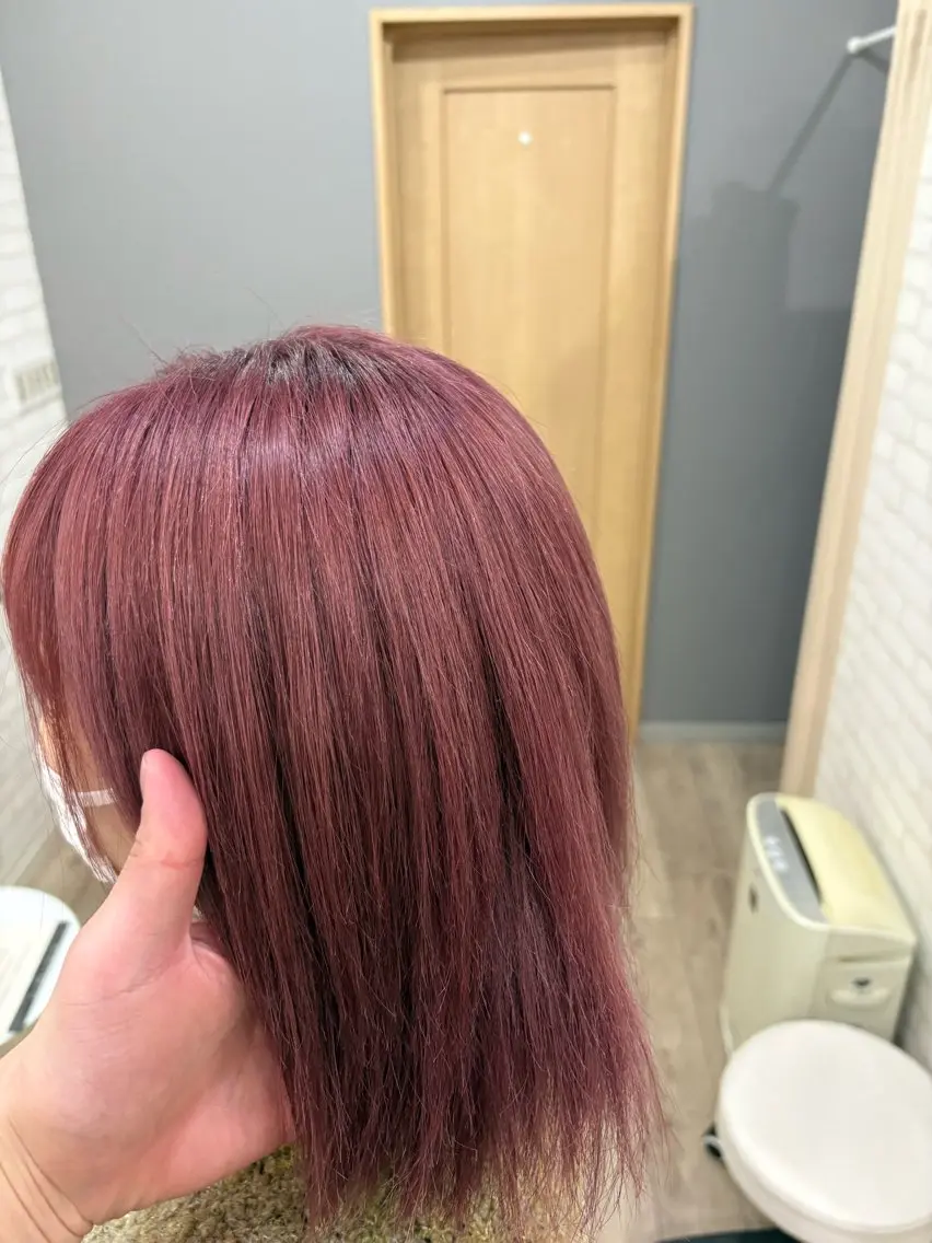 ミディアム カラー ピンクカラー 高橋 知輝のヘアスタイル