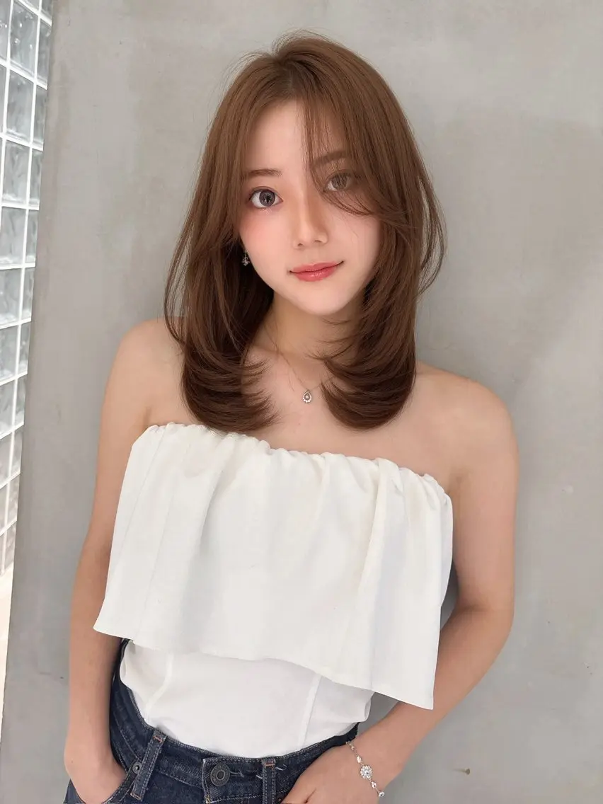 ミディアム カラー カット ヘアカラー 透明感Wカラー 髪質改善/AYARIのヘアスタイル