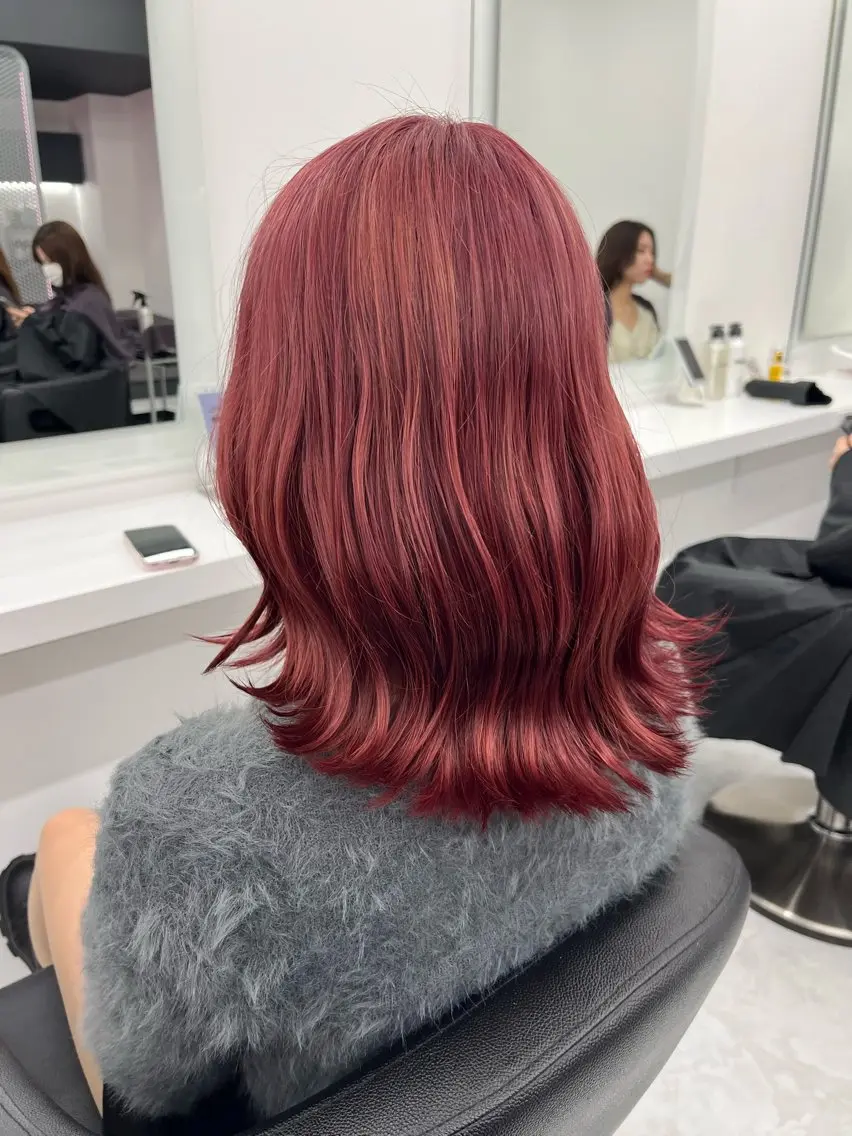 ミディアム カラー カシス ピンクカラー ヘアカラー 💖トレンド春夏 カラー💖FUTAのヘアスタイル