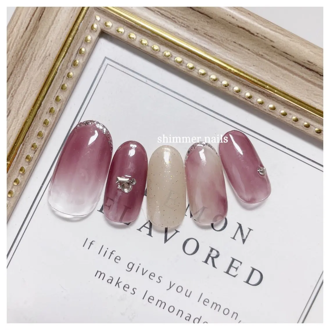 ネイル パープル shimmer nailsのネイルデザイン
