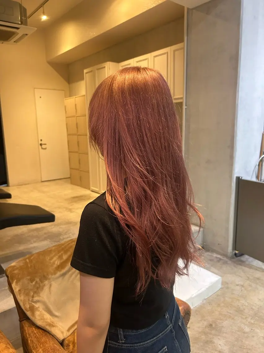 ロング 髪質改善×ハイトーン レイヤー天神美容室のヘアスタイル