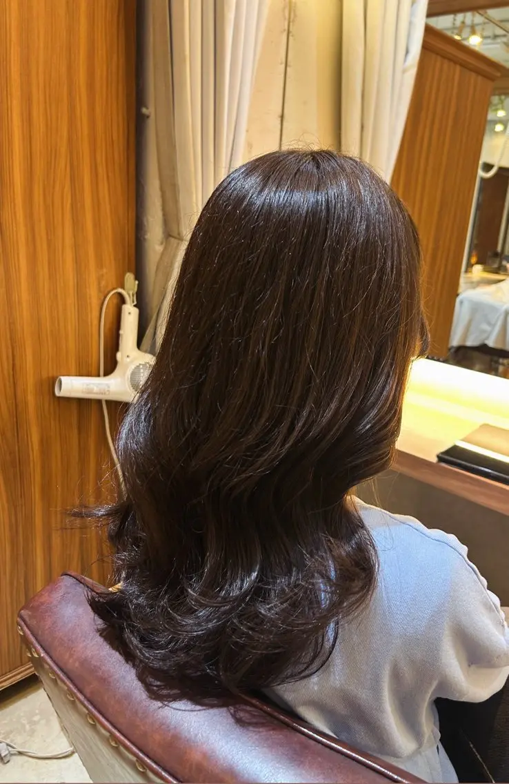 ロング ヘアカラー トリートメント 山本美月💖艶カラー 🦄暖色カラー💖のヘアスタイル