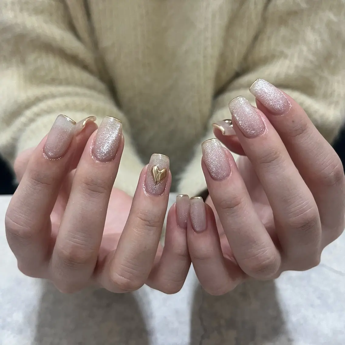 ネイル グリーン ハンドネイル vegh. nail/阿波座のネイルデザイン