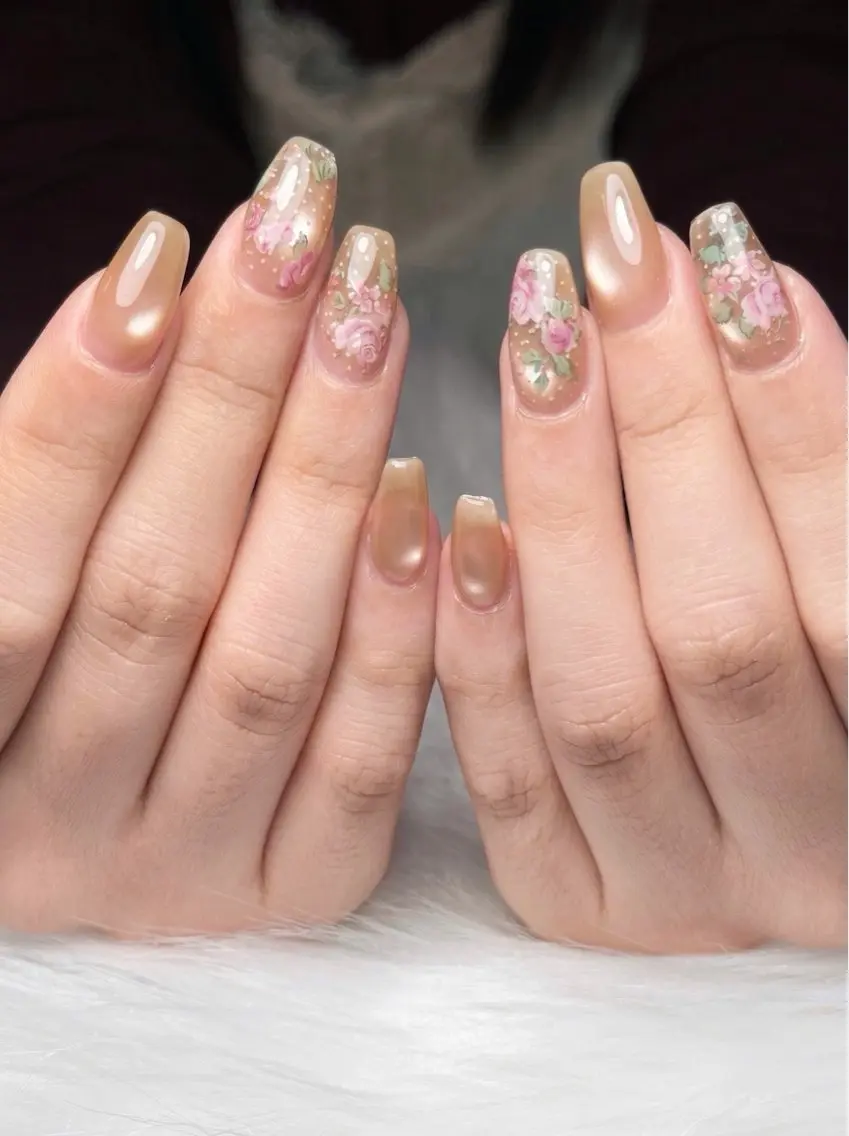 ネイル 長さ出し 韓国ネイル ロングネイル マグネットネイル 持ち込み Nail Salon An 渋谷店のネイルデザイン