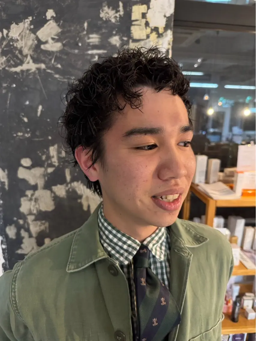 ショート パーマ メンズ カット パーマ こころ/カーリー・ パーマデザインのヘアスタイル