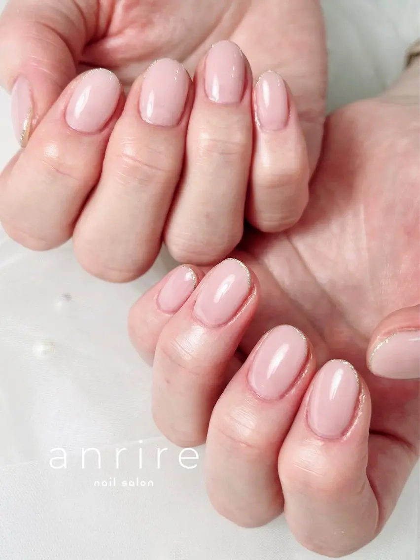 ネイル ラメ(グリッター) シンプルネイル 春ネイル ハンドネイル nailsalon anrireのネイルデザイン